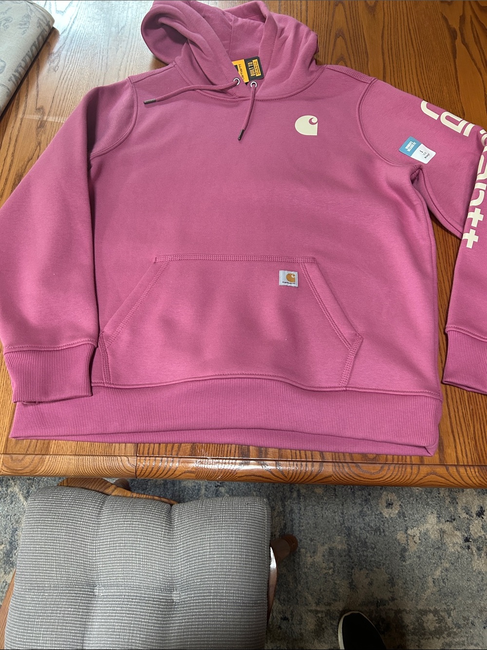 Carhartt Women’s PinkCrewneck Hoodie with Logo